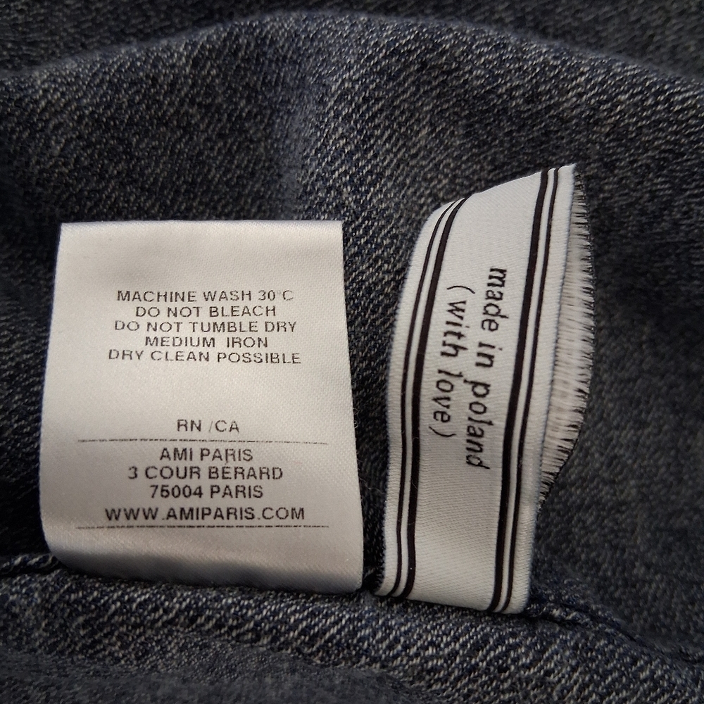 Ami Alexandre Mattiussi/ Blue Denim Button Up Shirt/ 100% Cotton/ Size US M - Picture 9 of 16